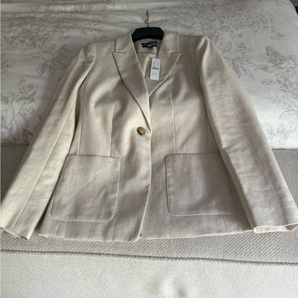 NWT J. Crew Helena Stretch Linen Blazer